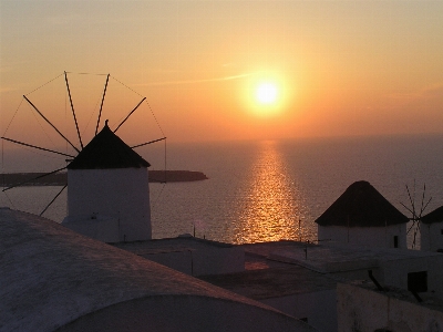 Foto Tramonto cielo mulino a vento alba