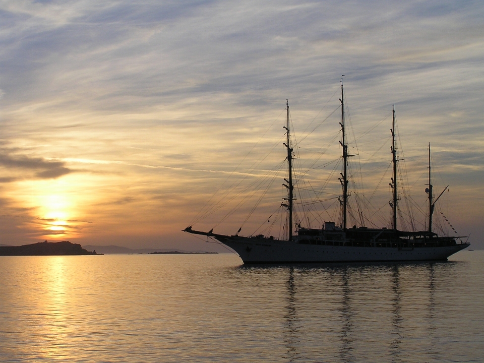 Ship tall sky calm