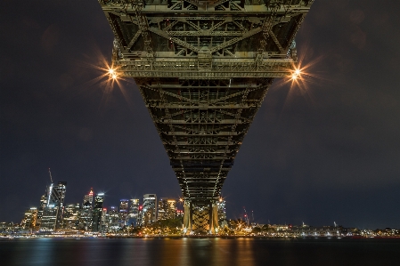 Sydney harbour bridge australia night Photo