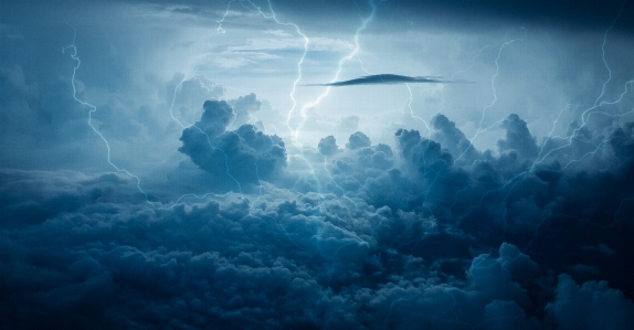 Lightning storm weather sky Photo