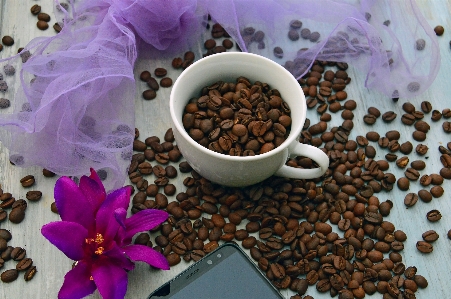 Coffee beans background texture Photo