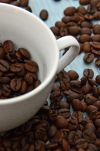 Coffee beans background texture Photo