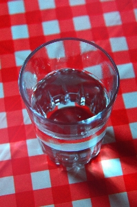 Glass cup white background Photo