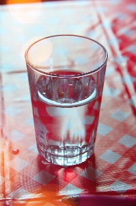 Glass cup white background Photo