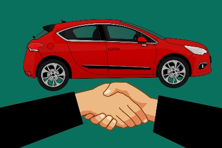 Shake hand buy car deal Photo