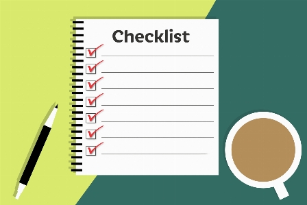 Checklist business workplace notebook Photo