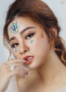 Portrait beauty girl flower Photo