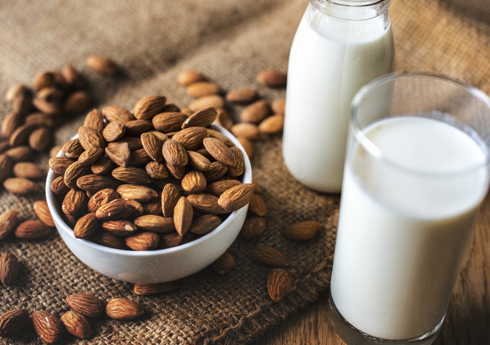 Almond milk bottle bowl