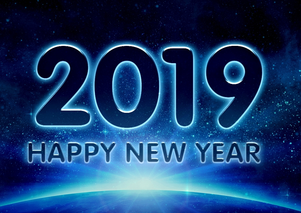 New years eve 2019 year outer space