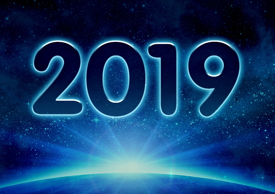 New years eve 2019 year outer space