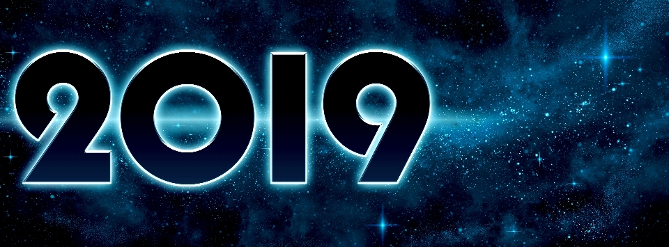 New years eve 2019 year outer space