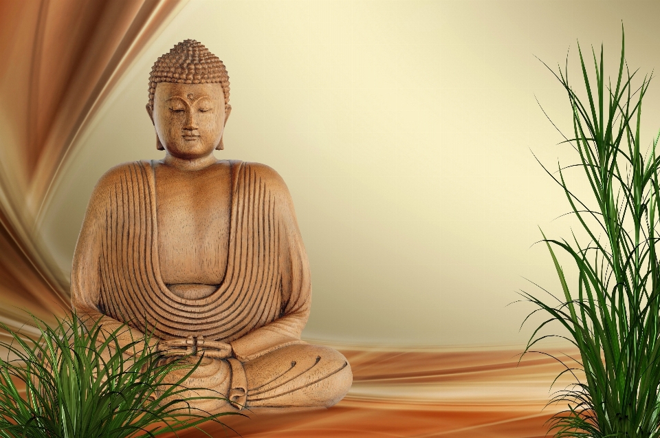 Buddha erba statua meditazione