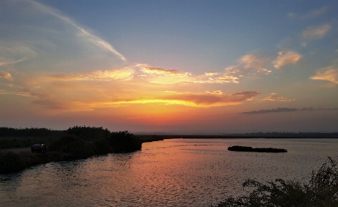 Sunset sky horizon reflection Photo