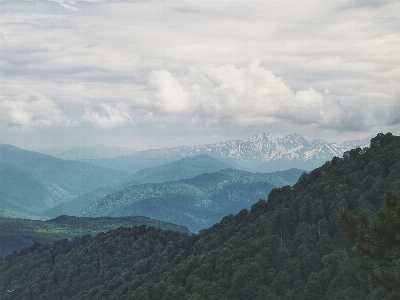 Mountains sky clouds forest Photo