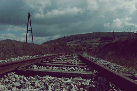 Railway track sky cloud Photo