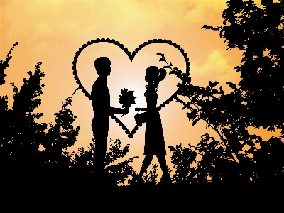 Love romantic design silhouette Photo