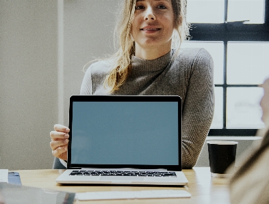 American blank caucasian computer Photo