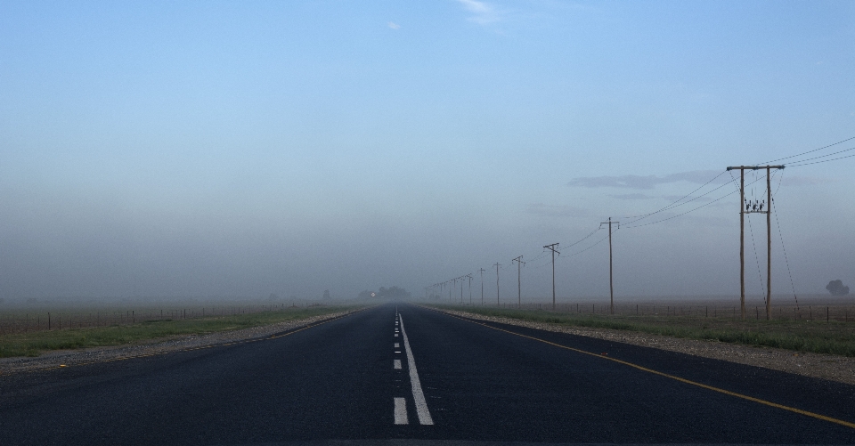 Road countryside farmlands sky