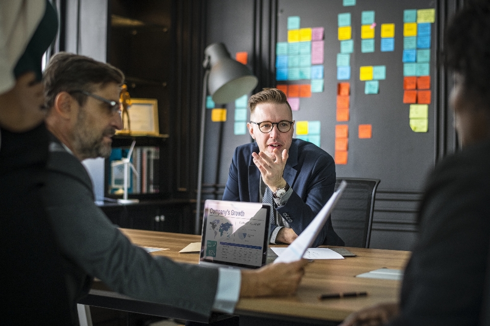 American analyzing brainstorming business