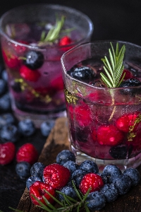 Antioxidant beverage blueberry closeup Photo