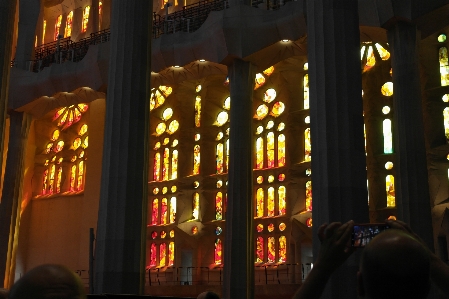 Stained glass sagrada familia barcelona spain Photo