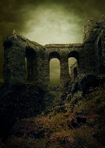 Background ruin clouds staircase Photo