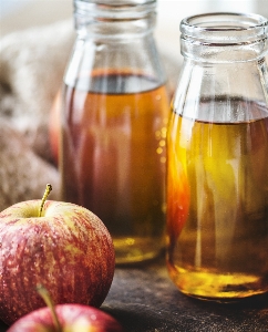 Apple juice beverage bottle Photo