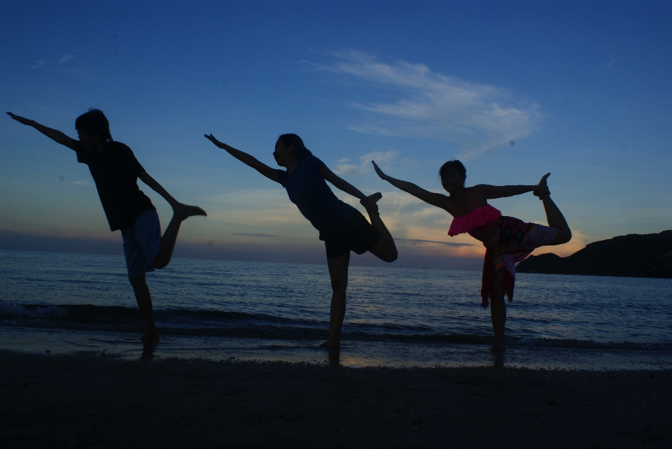 Yoga thailand body of water sea