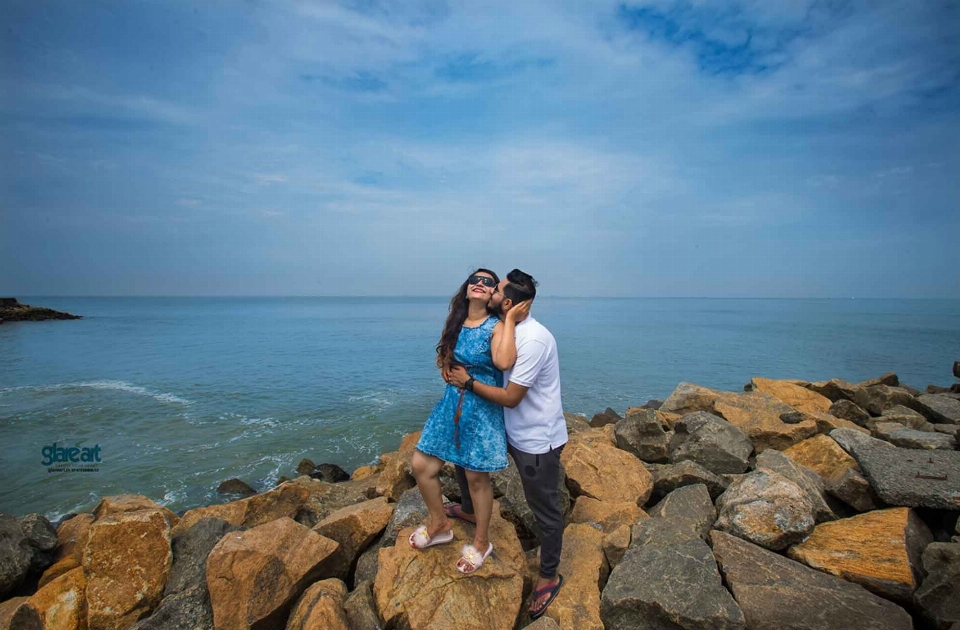 伝統的 結婚式 海 写真