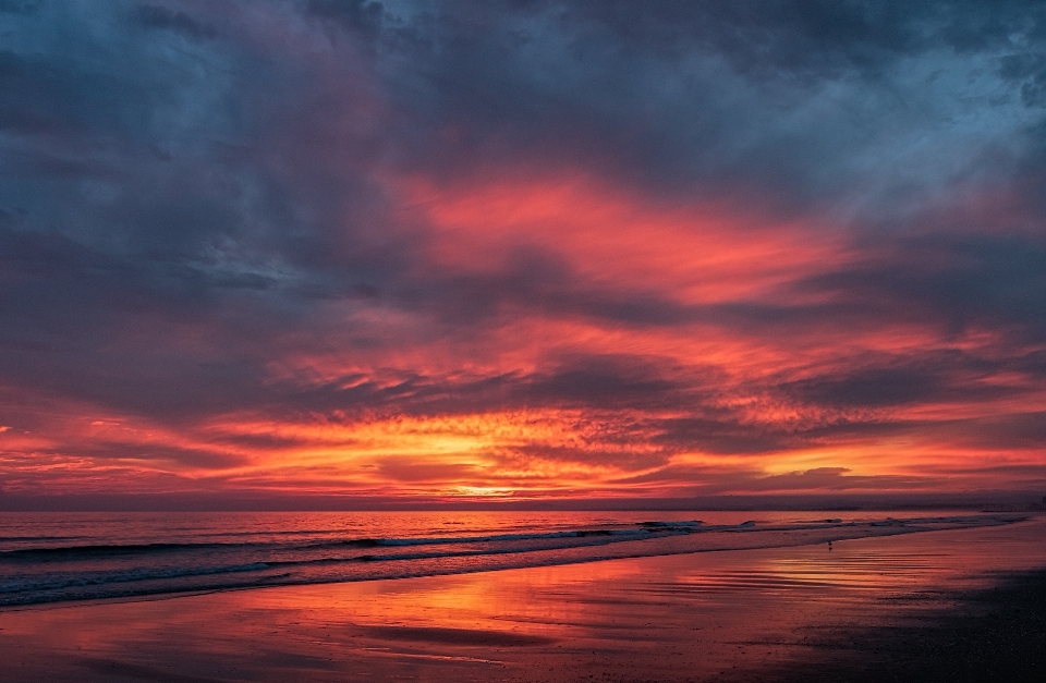 Sonnenuntergang ozean himmel nachglühen
