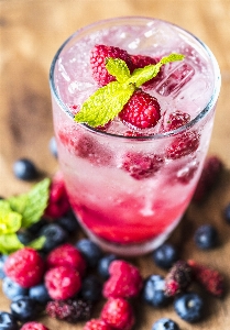 Antioxidant beverage blueberry closeup Photo