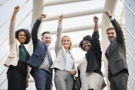 Achievement african american arms raised Photo