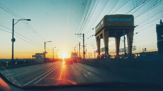 Sunset volga red orange Photo