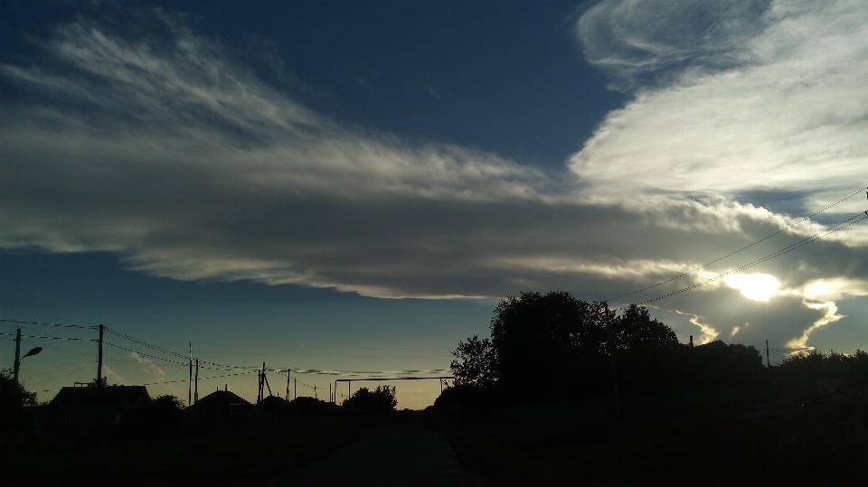 Ciel bleu des nuages arbres