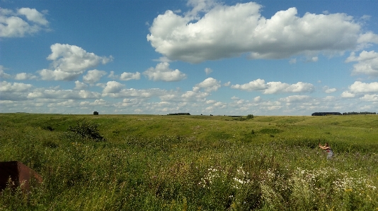 Sky blue clouds horizon Photo