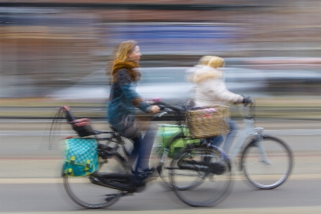 Utrecht bicycles movement woman Photo