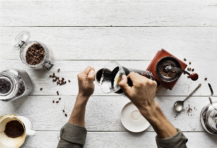 Aerial background barista beans Photo