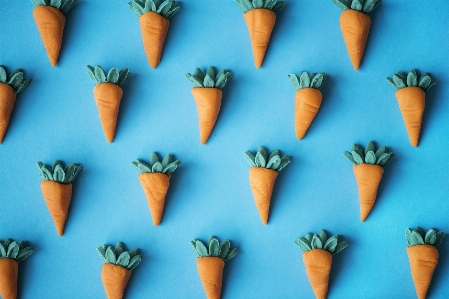 Artificial background blue carrot Photo