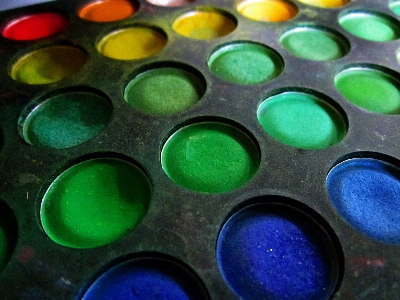 Colours cosmetics paints close up Photo