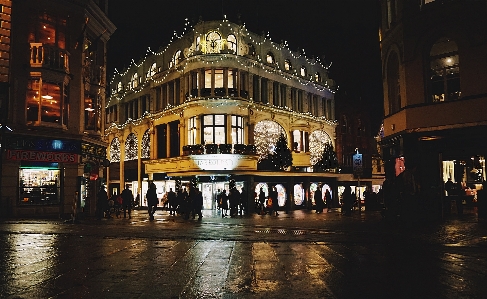 Christmas shopping street lights Photo