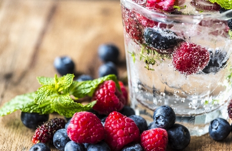 Antioxidant beverage blueberry closeup Photo