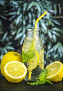 Antioxidant beverage closeup cold water Photo