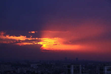 Sunset storm city sky Photo