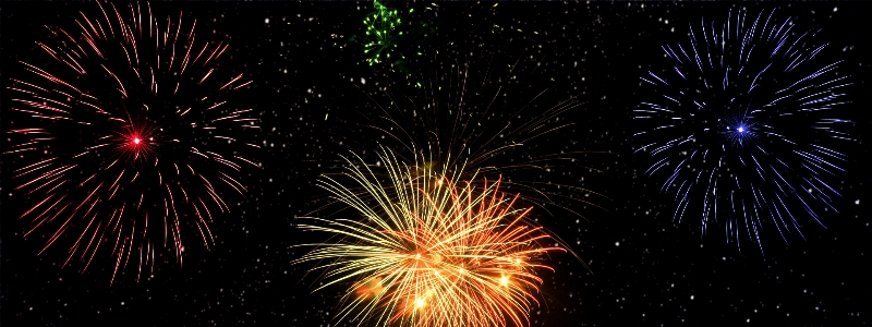 New year years eve fireworks banner Photo