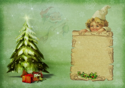 Christmas motive santa claus tree gifts Photo