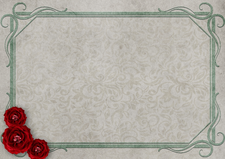 Roses frame diamonds paper