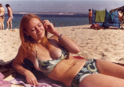 Sally hobson beach swimwear sun tanning Photo