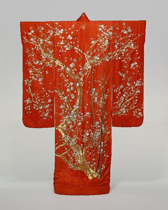 Orange kimono silk peach