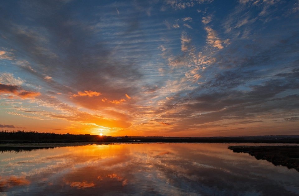 Sunset evening sky afterglow