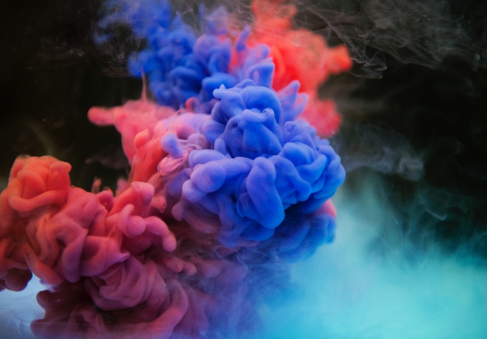 Blue red pink smoke